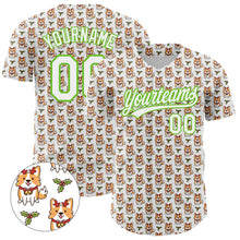 Load image into Gallery viewer, Custom White Aurora Green 3D Pattern Design Animal Dog Authentic Baseball Jersey