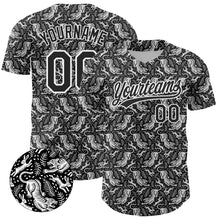 Load image into Gallery viewer, Custom Black White 3D Pattern Design Animal Tiger And Rabbit Authentic Baseball Jersey