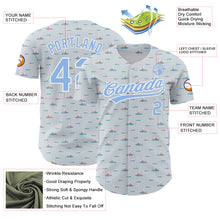 Load image into Gallery viewer, Custom Gray Light Blue-White 3D Pattern Design Animal Dog Surfing Authentic Baseball Jersey