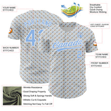 Load image into Gallery viewer, Custom Gray Light Blue-White 3D Pattern Design Animal Bear Surfing Authentic Baseball Jersey