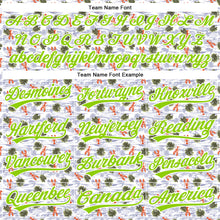 Загрузить изображение в средство просмотра галереи, Custom White Neon Green 3D Pattern Design Animal Lobster And Hawaii Palm Trees Authentic Baseball Jersey
