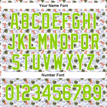 Загрузить изображение в средство просмотра галереи, Custom White Neon Green 3D Pattern Design Animal Lobster And Hawaii Palm Trees Authentic Baseball Jersey