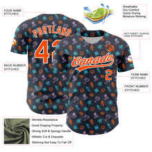 Load image into Gallery viewer, Custom Navy Orange-White 3D Pattern Design Ice Cream And Hawaii Palm Trees Authentic Baseball Jersey