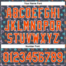 Load image into Gallery viewer, Custom Navy Orange-White 3D Pattern Design Ice Cream And Hawaii Palm Trees Authentic Baseball Jersey