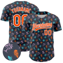 Load image into Gallery viewer, Custom Navy Orange-White 3D Pattern Design Ice Cream And Hawaii Palm Trees Authentic Baseball Jersey