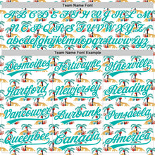 Загрузить изображение в средство просмотра галереи, Custom White Aqua 3D Pattern Design Animal Leopard And Hawaii Palm Trees Authentic Baseball Jersey
