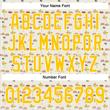 Загрузить изображение в средство просмотра галереи, Custom White Yellow 3D Pattern Design Animal Dog And Hawaii Palm Trees Authentic Baseball Jersey