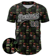 Загрузить изображение в средство просмотра галереи, Custom Black White 3D Pattern Design Animal Elephant And Hawaii Palm Trees Authentic Baseball Jersey