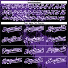 Load image into Gallery viewer, Custom Purple Black-White 3D Pattern Design Abstract Brush Stroke Authentic Baseball Jersey