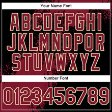 Charger l'image dans la galerie, Custom Crimson Black-Cream 3D Pattern Design Abstract Brush Stroke Authentic Baseball Jersey