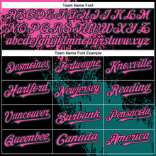 Load image into Gallery viewer, Custom Pink Black-Teal 3D Pattern Design Abstract Brush Stroke Authentic Baseball Jersey