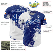 Загрузить изображение в средство просмотра галереи, Custom White Royal 3D Pattern Design Abstract Brush Stroke Authentic Baseball Jersey