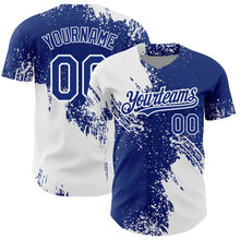 Загрузить изображение в средство просмотра галереи, Custom White Royal 3D Pattern Design Abstract Brush Stroke Authentic Baseball Jersey
