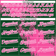 Load image into Gallery viewer, Custom Pink Green-White 3D Pattern Design Abstract Brush Stroke Authentic Baseball Jersey