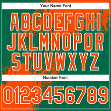 Laden Sie das Bild in den Galerie-Viewer, Custom Orange Kelly Green-White 3D Pattern Design Abstract Brush Stroke Authentic Baseball Jersey
