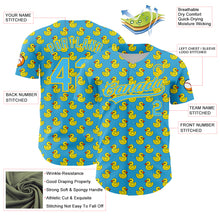 Загрузить изображение в средство просмотра галереи, Custom Sky Blue Yellow 3D Pattern Design Animal Duck Authentic Baseball Jersey