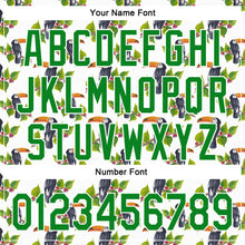 Загрузить изображение в средство просмотра галереи, Custom White Grass Green 3D Pattern Design Animal Toucan And Tropical Hawaii Palm Leaves Authentic Baseball Jersey
