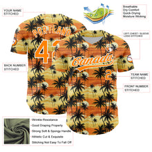 Загрузить изображение в средство просмотра галереи, Custom Yellow Bay Orange-White 3D Pattern Design Tropical Hawaii Palm Trees Authentic Baseball Jersey