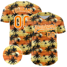 Загрузить изображение в средство просмотра галереи, Custom Yellow Bay Orange-White 3D Pattern Design Tropical Hawaii Palm Trees Authentic Baseball Jersey