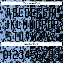 Загрузить изображение в средство просмотра галереи, Custom Light Blue Black 3D Pattern Design Tropical Hawaii Palm Trees Authentic Baseball Jersey