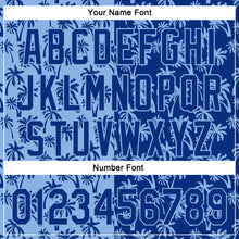 Загрузить изображение в средство просмотра галереи, Custom Light Blue Royal 3D Pattern Design Tropical Hawaii Palm Trees Authentic Baseball Jersey