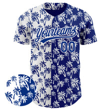 Загрузить изображение в средство просмотра галереи, Custom White Royal 3D Pattern Design Tropical Hawaii Palm Trees Authentic Baseball Jersey