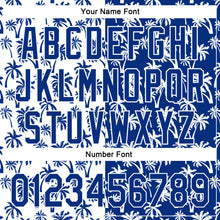 Загрузить изображение в средство просмотра галереи, Custom White Royal 3D Pattern Design Tropical Hawaii Palm Trees Authentic Baseball Jersey