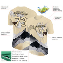 Load image into Gallery viewer, Custom City Cream Black 3D Pattern Design Animal Crane Performance T-Shirt