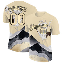Load image into Gallery viewer, Custom City Cream Black 3D Pattern Design Animal Crane Performance T-Shirt