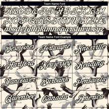 Laden Sie das Bild in den Galerie-Viewer, Custom Cream Black 3D Pattern Design Animal Crane Performance T-Shirt