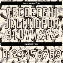 Laden Sie das Bild in den Galerie-Viewer, Custom Cream Black 3D Pattern Design Animal Crane Performance T-Shirt