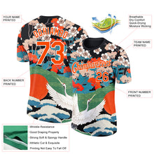 Загрузить изображение в средство просмотра галереи, Custom Black Orange-White 3D Pattern Design Animal Crane Performance T-Shirt