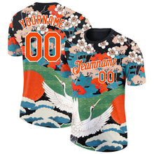 Загрузить изображение в средство просмотра галереи, Custom Black Orange-White 3D Pattern Design Animal Crane Performance T-Shirt