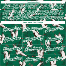 Загрузить изображение в средство просмотра галереи, Custom Kelly Green White 3D Pattern Design Animal Crane Performance T-Shirt