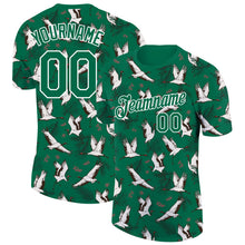 Загрузить изображение в средство просмотра галереи, Custom Kelly Green White 3D Pattern Design Animal Crane Performance T-Shirt