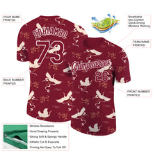 Загрузить изображение в средство просмотра галереи, Custom Crimson White 3D Pattern Design Animal Crane Performance T-Shirt