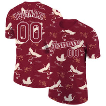 Загрузить изображение в средство просмотра галереи, Custom Crimson White 3D Pattern Design Animal Crane Performance T-Shirt