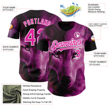 Загрузить изображение в средство просмотра галереи, Custom Pink White 3D Pattern Design Animal Wolf Authentic Baseball Jersey