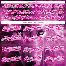 Загрузить изображение в средство просмотра галереи, Custom Pink White 3D Pattern Design Animal Wolf Authentic Baseball Jersey