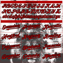 Charger l'image dans la galerie, Custom White Red-Black 3D Pattern Design Animal Lion Authentic Baseball Jersey