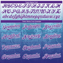 Load image into Gallery viewer, Custom White Purple-Royal 3D Pattern Design Gradient Style Animal Snake Authentic Baseball Jersey