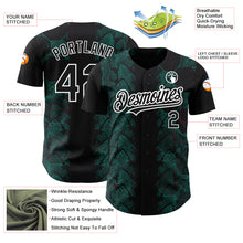 Load image into Gallery viewer, Custom Black Midnight Green-White 3D Pattern Design Animal Snake Authentic Baseball Jersey