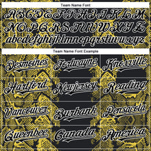 Load image into Gallery viewer, Custom Black Yellow-White 3D Pattern Design Animal Snake Authentic Baseball Jersey