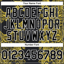 Load image into Gallery viewer, Custom Black Yellow-White 3D Pattern Design Animal Snake Authentic Baseball Jersey