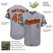 Laden Sie das Bild in den Galerie-Viewer, Custom Gray Orange Black-Camo 3D Pattern Design Authentic Baseball Jersey