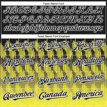 Load image into Gallery viewer, Custom Black Light Yellow-White 3D Pattern Design Lines Authentic Baseball Jersey