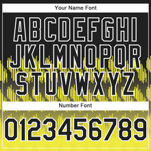 Load image into Gallery viewer, Custom Black Light Yellow-White 3D Pattern Design Lines Authentic Baseball Jersey