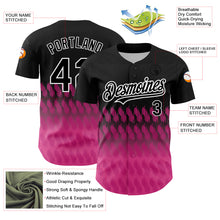 Load image into Gallery viewer, Custom Black Pink-White 3D Pattern Design Lines Authentic Baseball Jersey