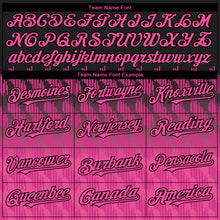 Load image into Gallery viewer, Custom Black Pink-White 3D Pattern Design Lines Authentic Baseball Jersey