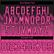 Load image into Gallery viewer, Custom Black Pink-White 3D Pattern Design Lines Authentic Baseball Jersey